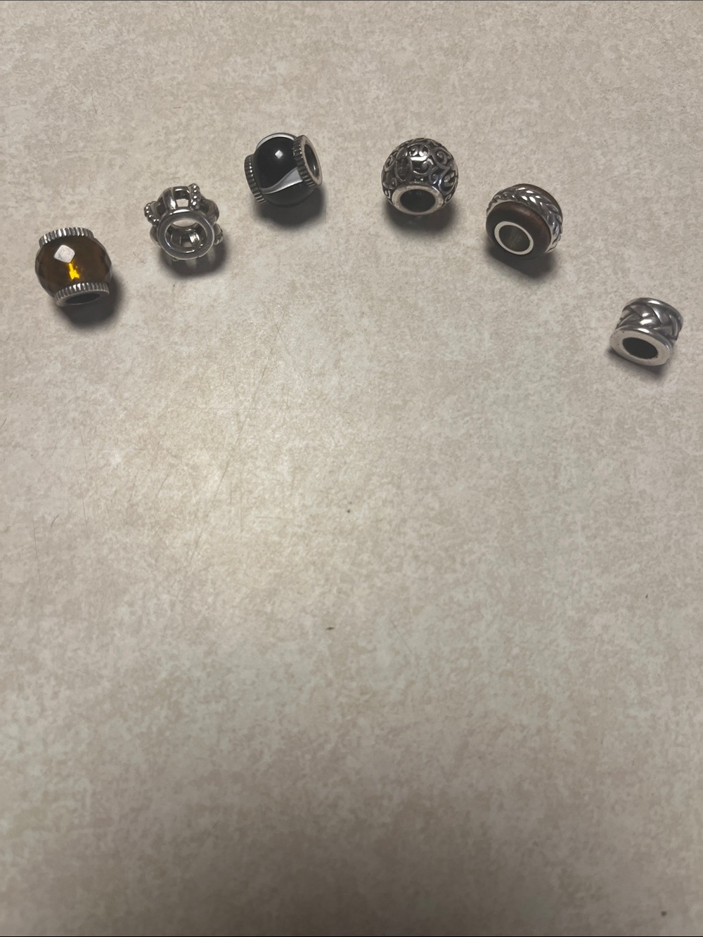 Brighton Silver and Amber Mixed Bead Charm Lot